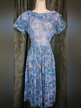 Vintage Sheer Blue Dress